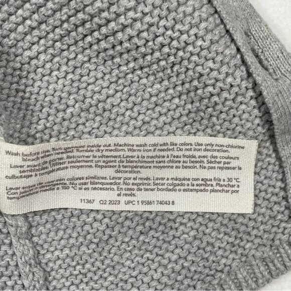 Little Planet Baby Grey Button Up Hooded Knit Sweater 6m Cardigan - Picture 6 of 6